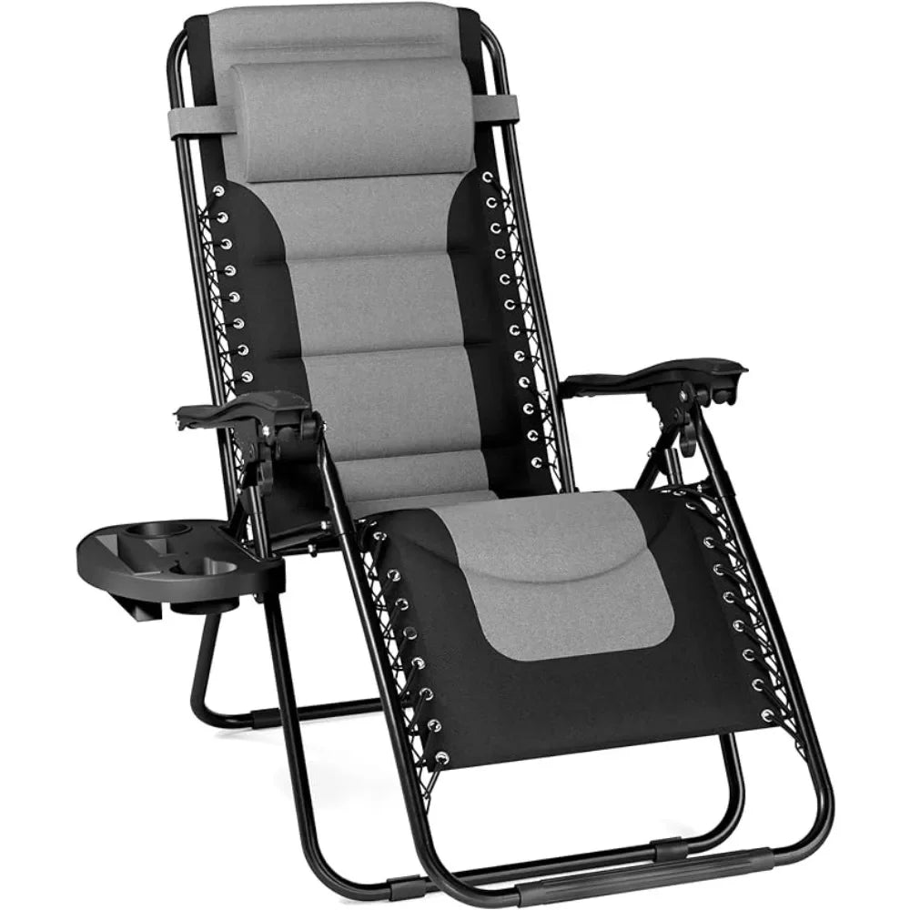 Folding Camping Chair 350 LBS Support Portable Grey