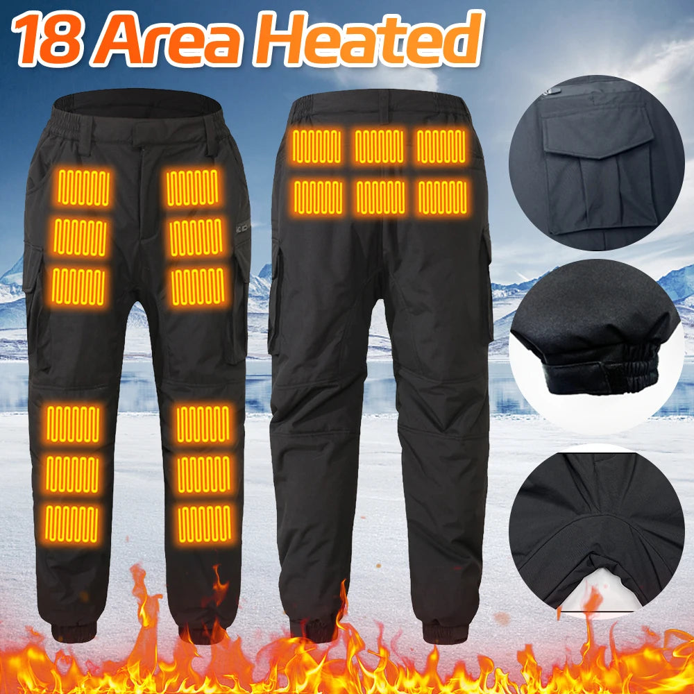 Thermal Heated Pants USB Charging Winter Hiking Pants