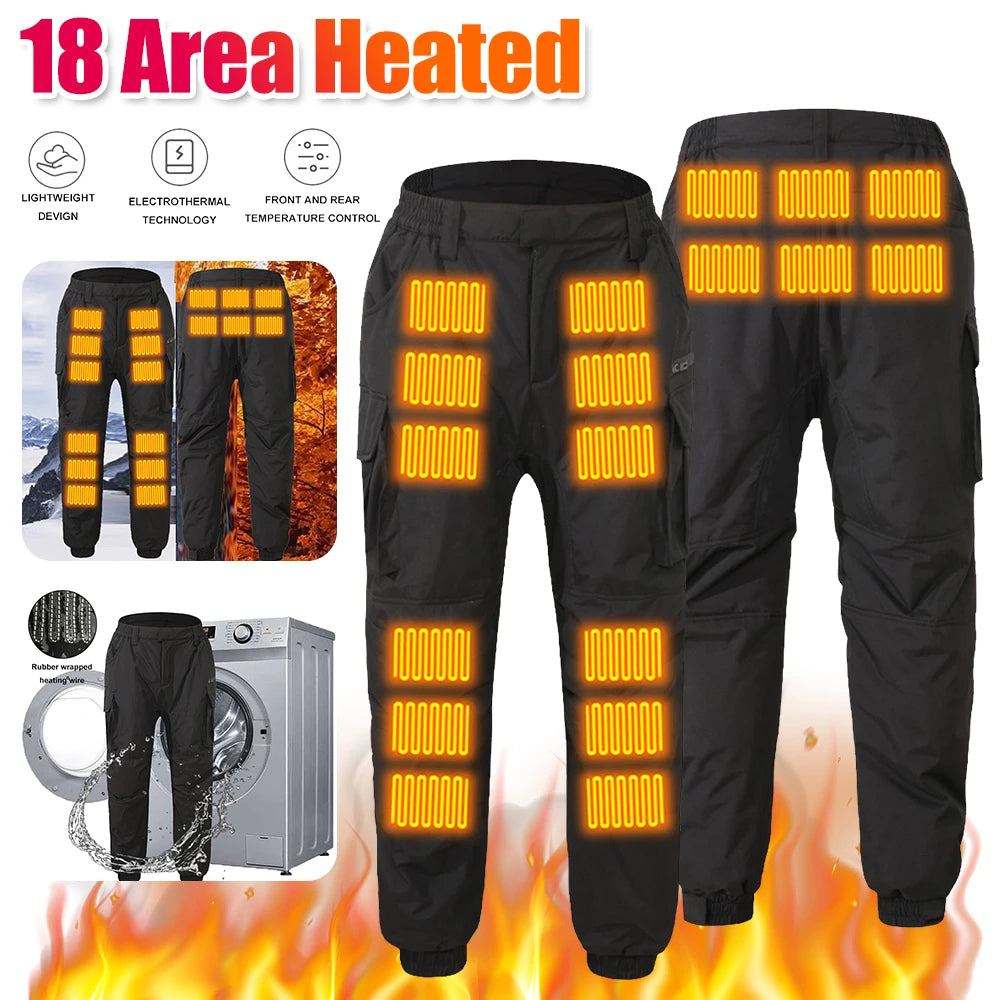 Thermal Heated Pants USB Charging Winter Hiking Pants