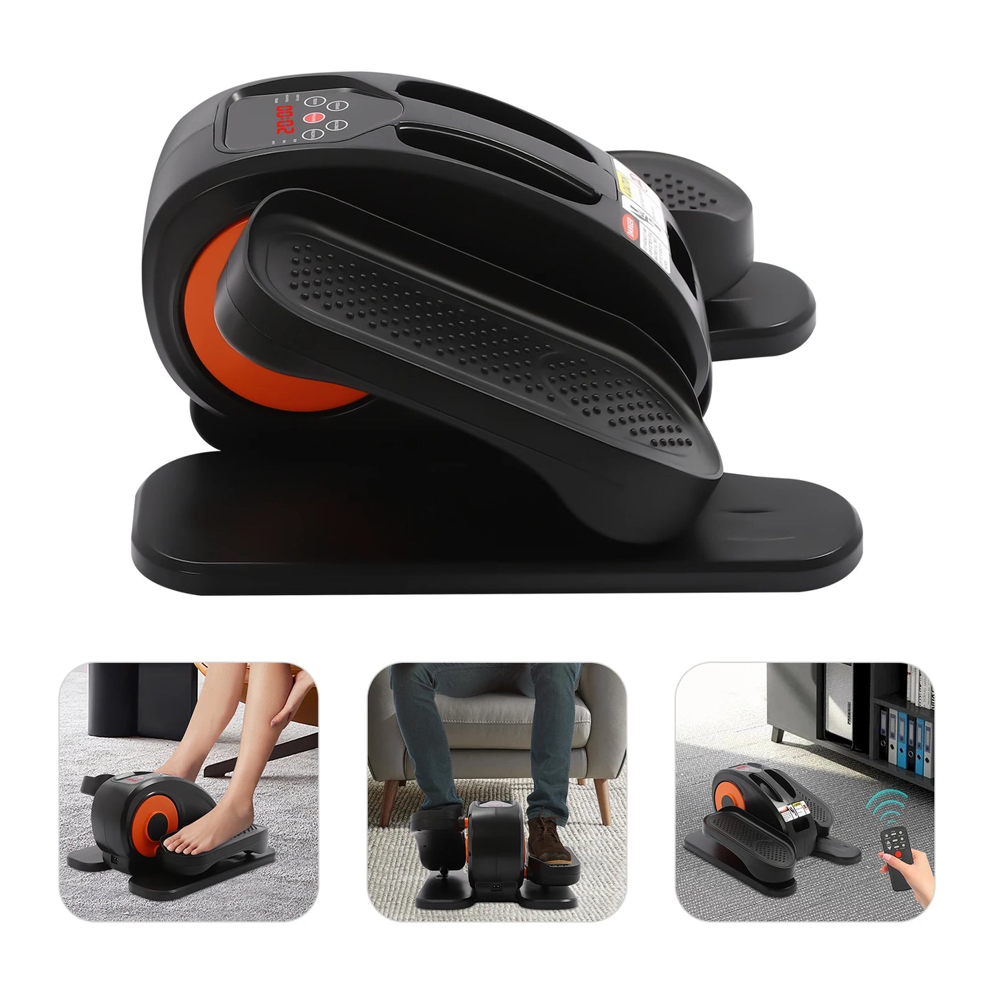Under Desk Electric Elliptical Machine – Seated Leg Exerciser with Remote Control
