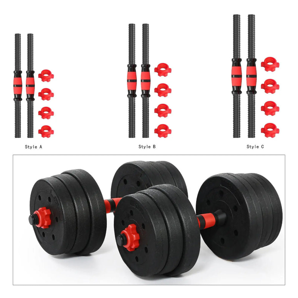 2Pcs Stainless Steel Dumbbell Bars Set for Home Gym