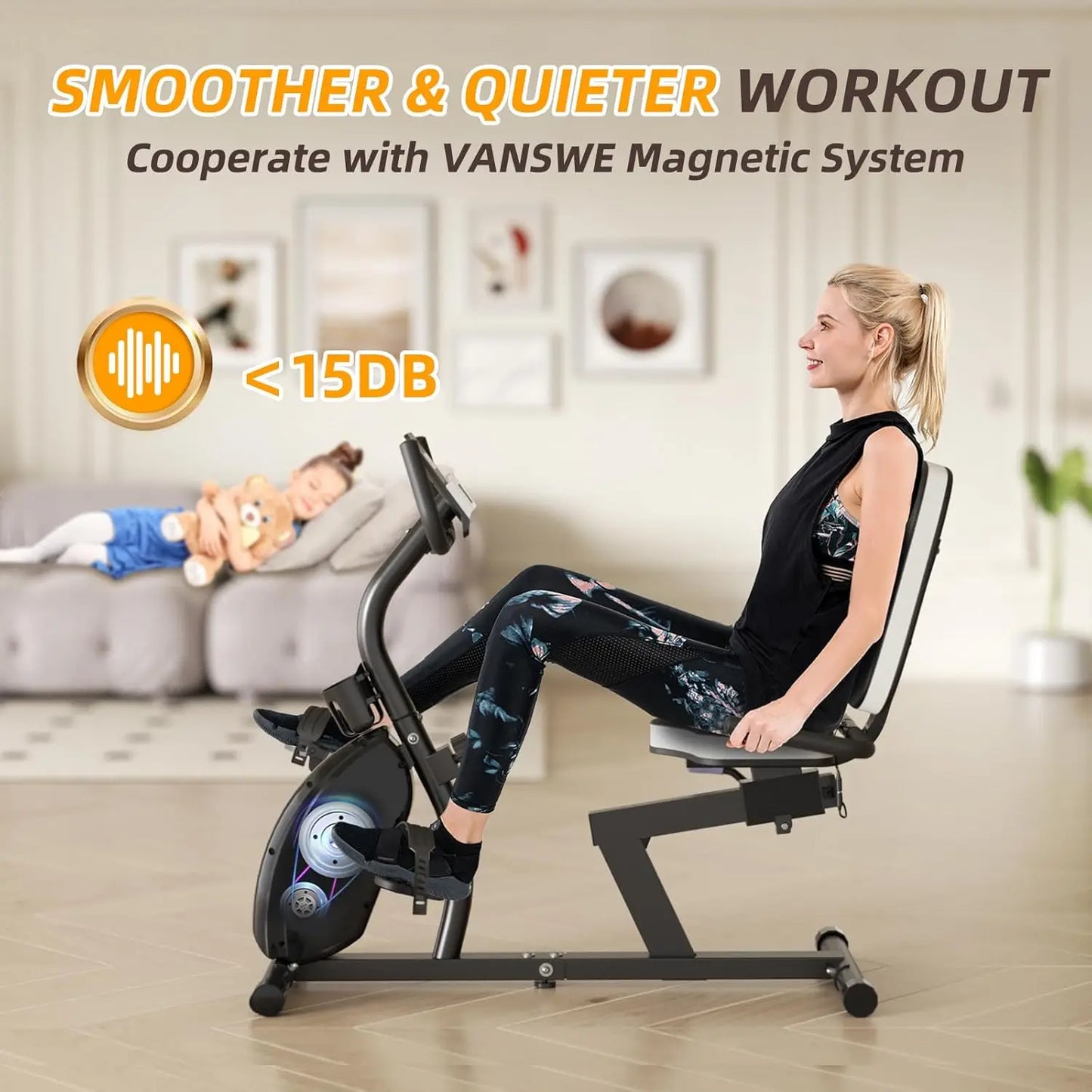 Recumbent Exercise Bike for Adults & Seniors – Magnetic Resistance