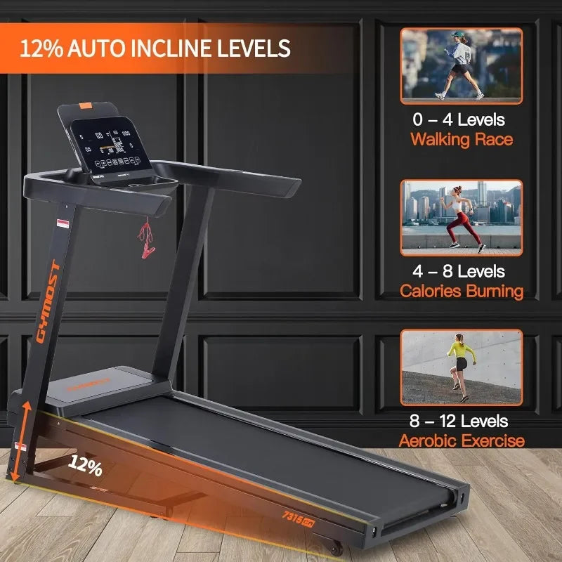 Folding Treadmill with LCD Display for Home