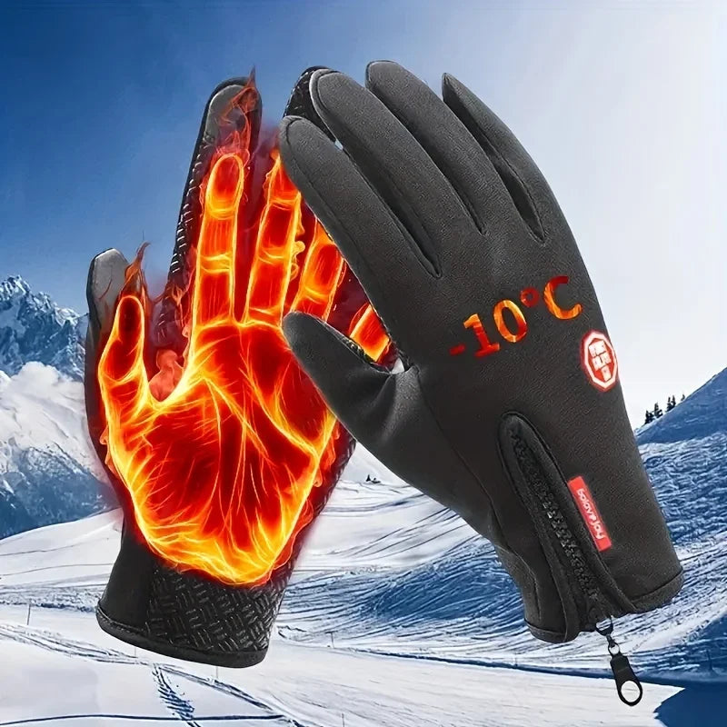 Winter Cycling Gloves Men Touch Screen Waterproof Warm Thermal