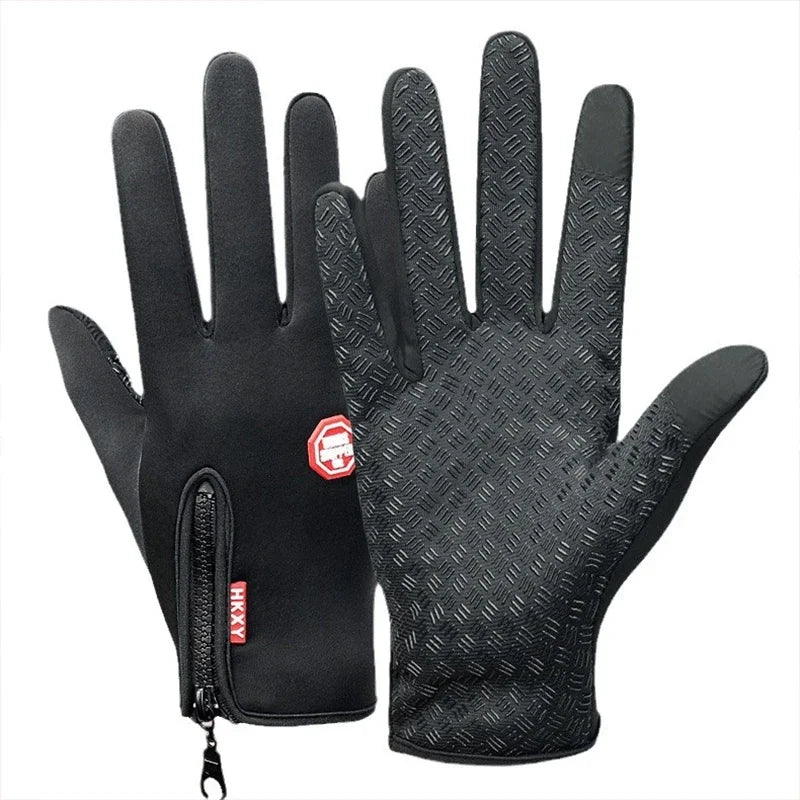 Winter Cycling Gloves Men Touch Screen Waterproof Warm Thermal