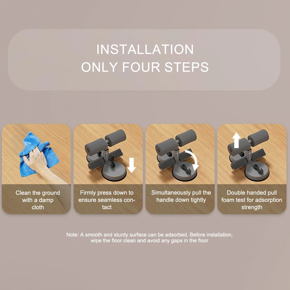 Workout Abs Trainer with 2 Suction Cups – Adjustable Self-Suction Ab Machine