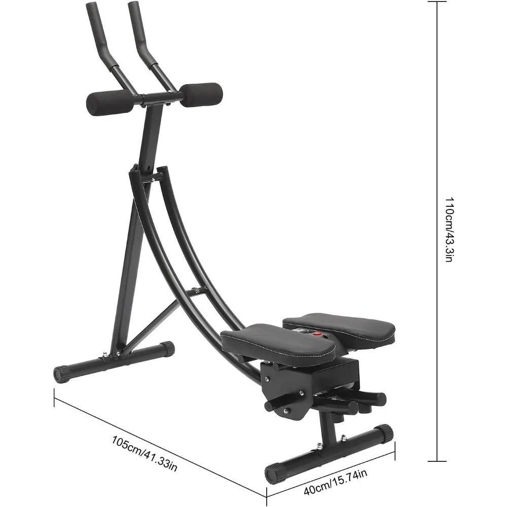Ab Workout Equipment – Foldable Abdominal Cruncher with LED Monitor